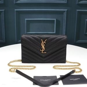 YSL Wallet on Chainin Black